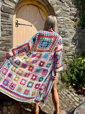 Granny square kimono cardigan