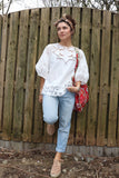 Broderie floral blouse
