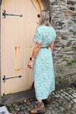 Mint ditsy floral dress