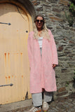 Open knit long cardigan (Soft pink)