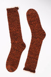 Crochet trim speckle socks (Rust)
