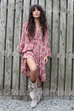Flared sleeve paisley tunic