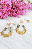 Sun ray beaded earrings