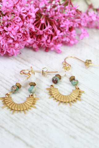 Sun ray beaded earrings