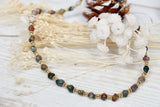 Agate stone beaded necklace