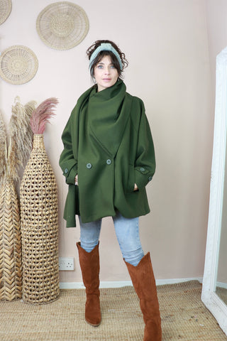 Wrap coat (Khaki)