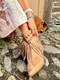 Fringe western ankle boots