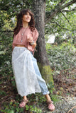 Floral sheer lace wrap skirt