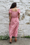 Floral printed baby pink dress