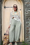 Khaki balloon leg trousers