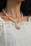 Red and turquoise beaded necklace