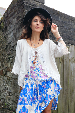 Scalloped broderie jacket