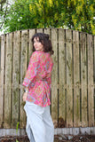 Silk kimono wrap blouse