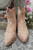Western embroidered ankle boots