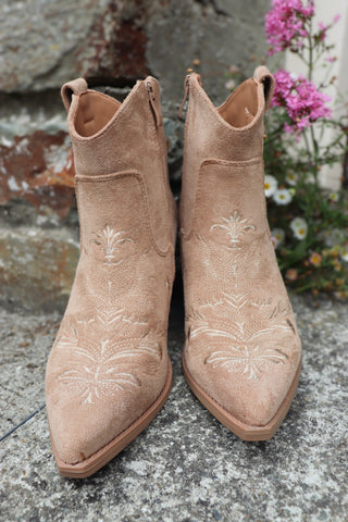 Western embroidered ankle boots