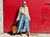 Tiered floral blue trousers
