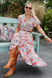 Floral print wrap dress
