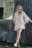 Criss cross knit cream jumper