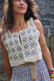 Diamond crochet crop top