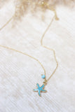 Blue starfish necklace (Gold)