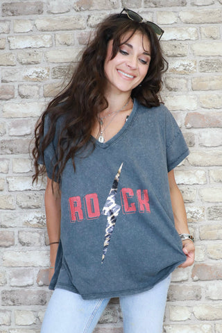 Lightening bolt rock tee