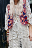 Acid washed embroidered waistcoat