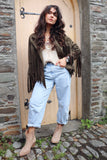 Olive fringe jacket