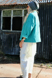 Teal quilted cotton jacket