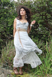 Acid washed embroidered dress