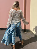 Tiered floral blue trousers
