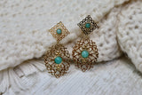 Mosaic drop earrings (Gold)