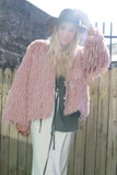 Fluffy feather pink jacket