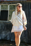 Criss cross knit cream jumper