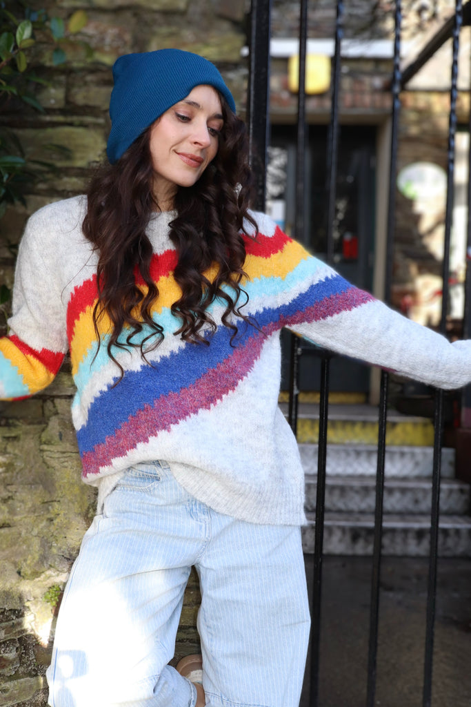 Colourful stripe jumper