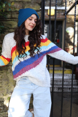 Colourful stripe jumper