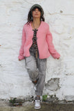 Pink fluffy tie Jacket
