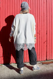 Lace trim soft knit jumper