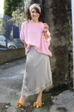 Short sleeve knit jumper (Pink)