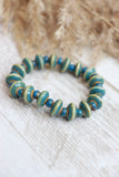 Sea-green ceramic beaded bracelet