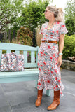 Floral print wrap dress
