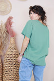 V neck tee (Seagreen)