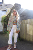 Embroidered embellished khaki jacket