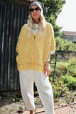 Lace trim mustard cardigan