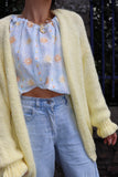 Floral patterned ruched blouse