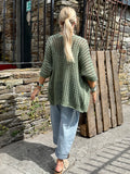 Open knit cardigan (Khaki)