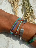 Turquoise beaded barrel bracelet