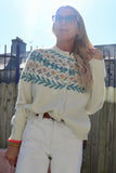 Floral knit button up cardigan