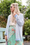 Lightweight sky blue stripe cardigan
