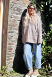 Taupe knit hoodie