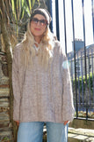 Taupe knit hoodie